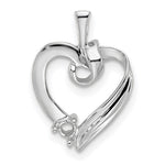 14K White Gold 1 Genuine Stone Family Pendant, 19 x 13mm view