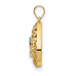 14K Yellow Gold 5 Birthstone Tree of Life Tear Drop Pendant view