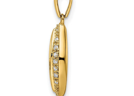 14K gold diamond family pendant, another view