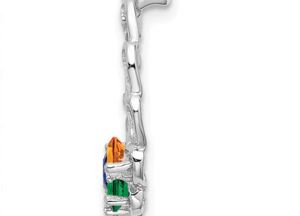 14K white gold family pendant, another view
