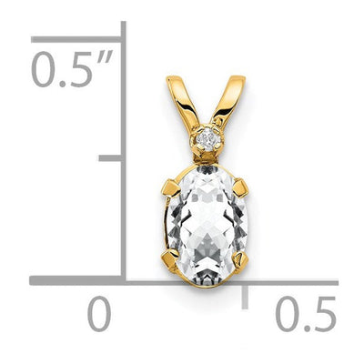 14K gold diamond birthstone pendant