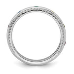 14K WG 7 Genuine Birthstone and Diamond Mother's Ring view