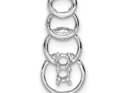 14K white gold family pendant, another view