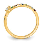 14K 8 Genuine Birthstone with Diamond Mother's Ring view