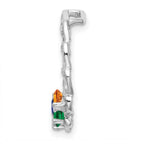 14K White Gold 4 Genuine Stone Family Pendant, 19 x 19mm view