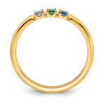 14K Yellow Gold 3 Genuine Birthstone Mother's Ring view