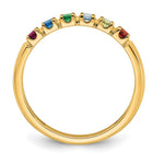 14K Yellow Gold 6 Genuine Birthstone Mother's Ring view