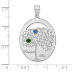 Sterling Silver/Rhod-plated 2 Birthstone with 14k Bezel Family Pendant view 3