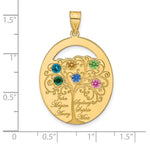 Sterling Silver/Gold-plated 6 Birthstone with SS Bezel Family Pendant view