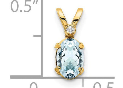 14K gold diamond birthstone pendant