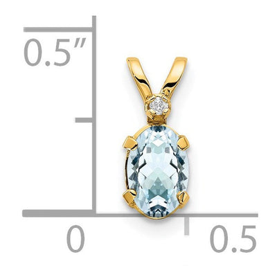 14K gold diamond birthstone pendant