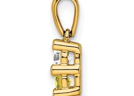 14K yellow gold diamond family pendant, another view