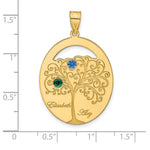 Sterling Silver/Gold-plated 2 Birthstone with SS Bezel Family Pendant view