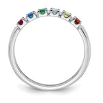 14K White Gold Genuine 6 Birthstone Mother's Ring view