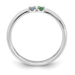 14K White Gold Genuine 2 Birthstone Mother's Ring view