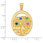 Sterling Silver/Gold-plated 4 Birthstone with SS Bezel Family Pendant view
