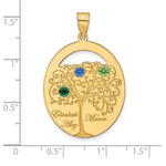 Sterling Silver/Gold-plated 3 Birthstone with SS Bezel Family Pendant view