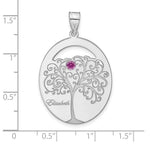 Sterling Silver/Rhod-plated 1 Birthstone with SS Bezel Family Pendant view 3
