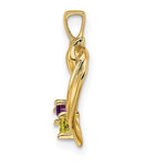14K 2 Genuine Stone Family Pendant view