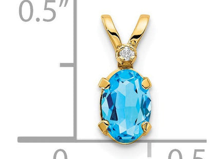 14K gold diamond birthstone pendant