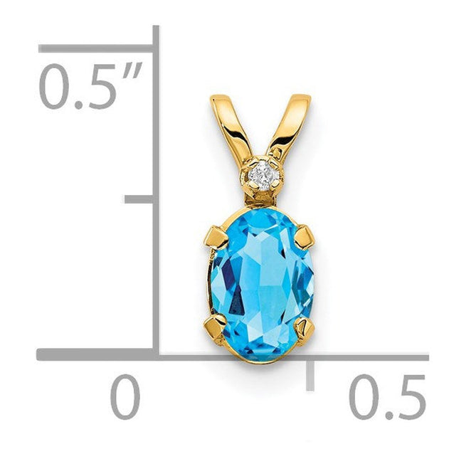 14K gold diamond birthstone pendant