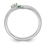 14K White Gold 1 Genuine Birthstone with Diamond Mother's Ring view