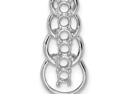 14K white gold family pendant, another view