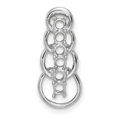 14K White Gold 6 Stone Family Pendant Mounting, 20 x 8mm