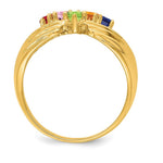 14K 5 Genuine Stone Family Ring view