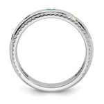 14K White Gold 5 Genuine Birthstone and Diamond Mother's Ring view