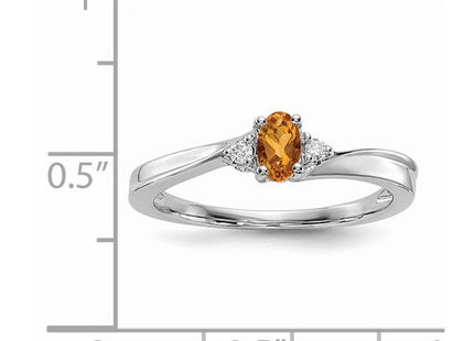 Sterling silver diamond birthstone ring