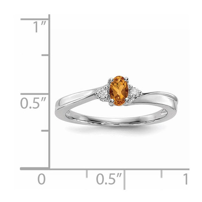 Sterling silver diamond birthstone ring