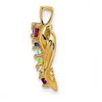 14K 7 Genuine Stone Family Pendant view