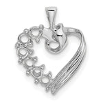 14K White Gold 6 Genuine Stone Family Pendant, 19 x 13mm view
