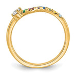 14k 7 Genuine Birthstone with Diamond Mother's Ring view 3