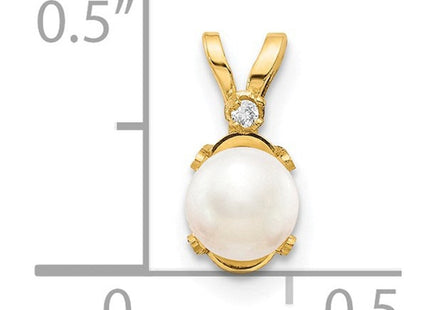 14K gold diamond birthstone pendant
