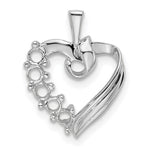 14K White Gold 5 Genuine Stone Family Pendant, 19 x 13mm view