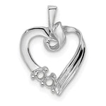 14K White Gold 2 Genuine Stone Family Pendant, 19 x 13mm view