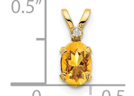 14K gold diamond birthstone pendant
