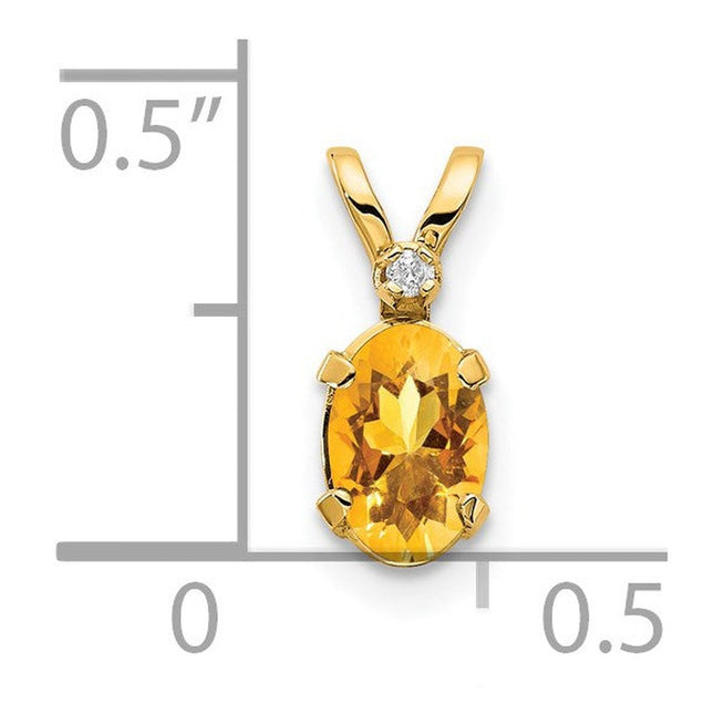 14K gold diamond birthstone pendant