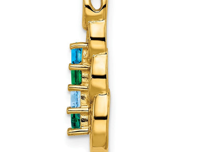 14K yellow gold family pendant, another view