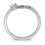14K White Gold 4 Genuine Birthstone with Diamond Mother's Ring view