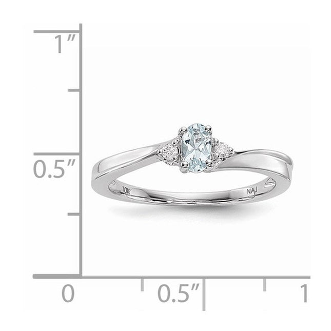 Sterling silver diamond birthstone ring
