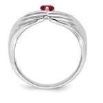14K White Gold 1 Genuine Stone Family Ring view