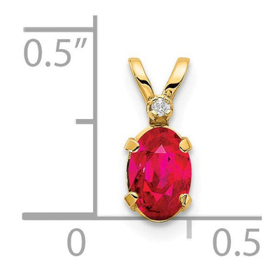 14K gold diamond birthstone pendant