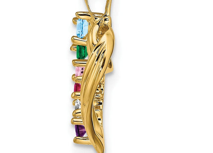 14K yellow gold family pendant, another view