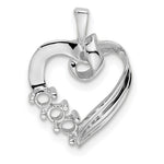 14K White Gold 3 Genuine Stone Family Pendant, 19 x 13mm view
