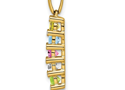 14K gold diamond family pendant, another view