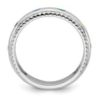 14K White Gold 6 Genuine Birthstone and Diamond Mother's Ring view