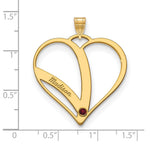 14K Yellow Gold One Name w/Birthstone w/14K Bezel Cut Out Heart Pendant view